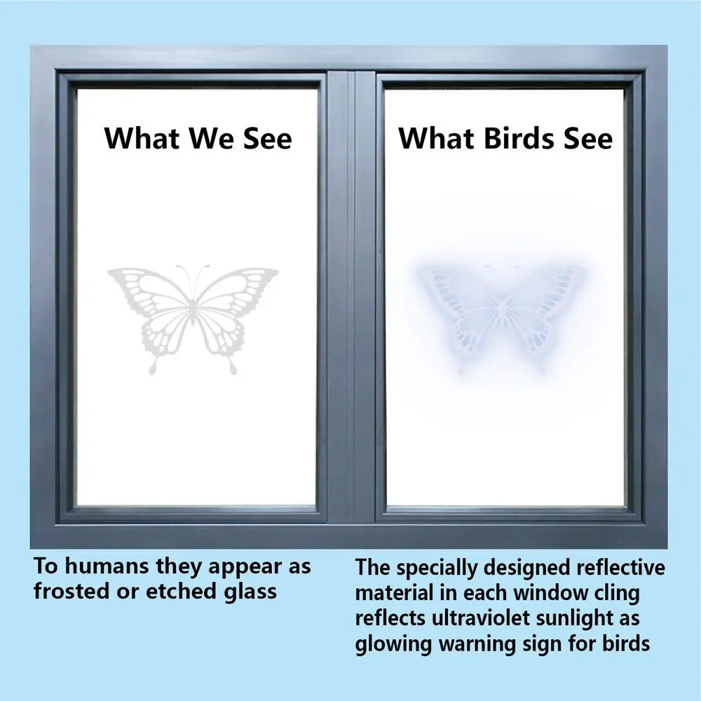 24pcs/set Prevent Crash Anti-Collision Decal Alert Bird Butterfly Glass Decals Static Stickers Window Clings Window Stickers
