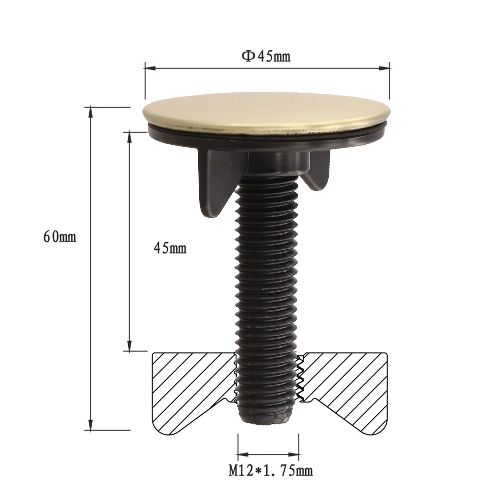 Tap Hole Cover Gold Kitchen Cover 45mm Diameter Sink Cover Elegant Gold Finish Leak-Free Design 45 Mm Diameter