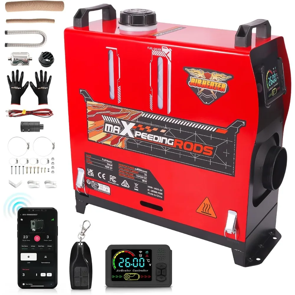 سخان ديزل maXpeedingrods 8KW 12V/24V، جهاز تحكم عن بعد للتطبيق، نمط الكل في واحد، مع بطارية أداة يبدأ بسرعة لشاحنات السيارات C