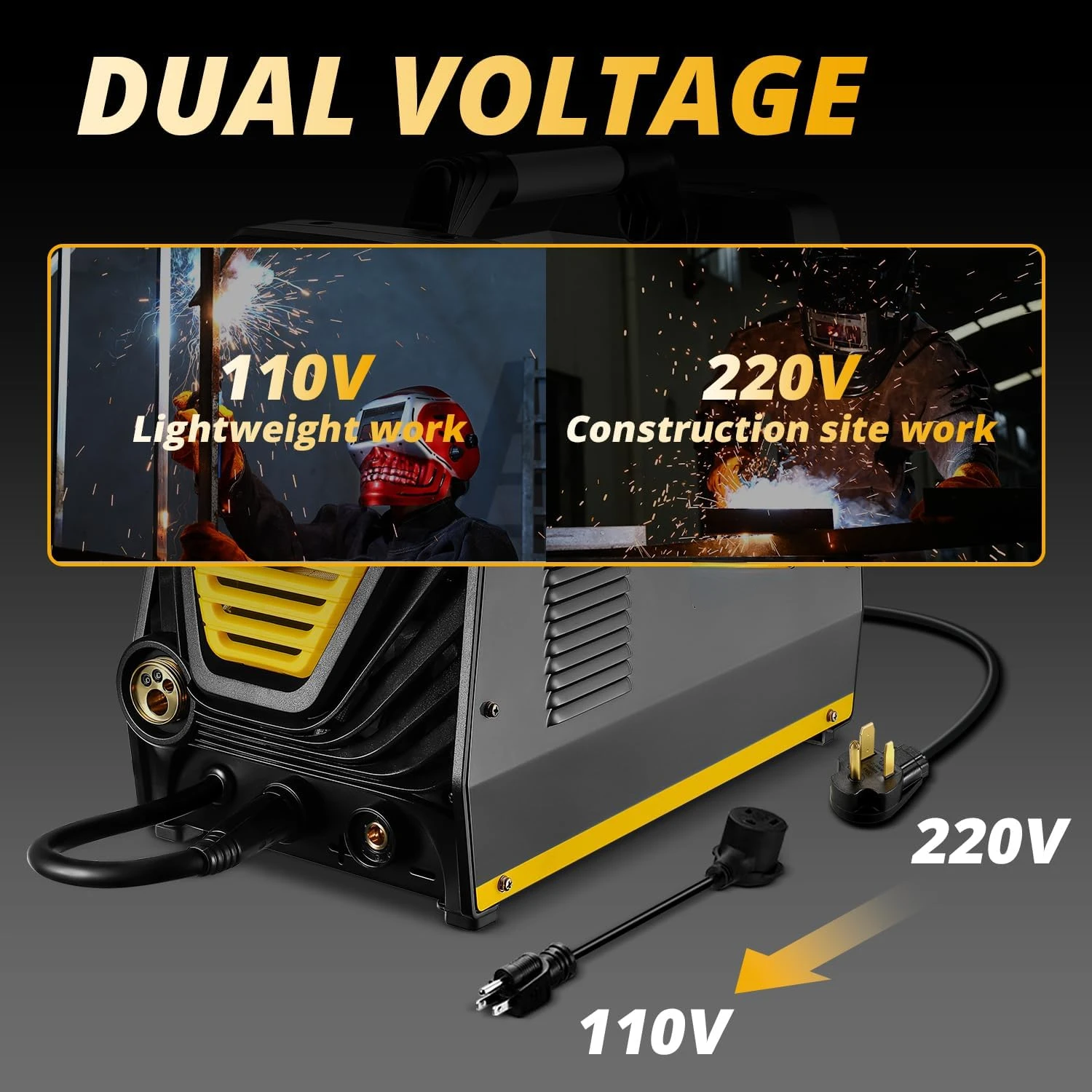 DEKO Digital 200A MIG/MMA Welder SYNERGIC DC Inverter Welding Machine 110V/220V Fully Digitally Control with Wire Brush US