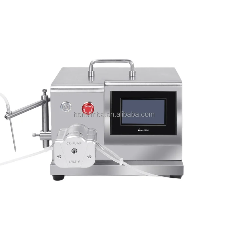 آلة تعبئة السوائل ذات الرأس الواحد على الطاولة، آلة تعبئة الزجاجات الصغيرة، آلة تعبئة المضخة التمعجية على الطاولة