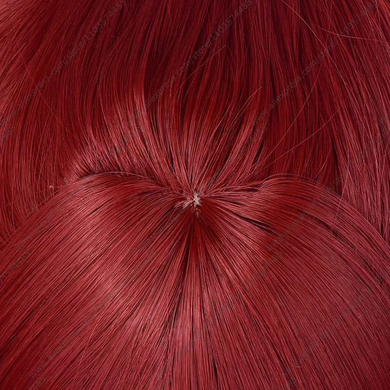 Perruque de Cosplay Anime Kasumi Yoshizawa, queue de cheval longue de 56cm, perruques rouge vin, cheveux synthétiques résistants à la chaleur