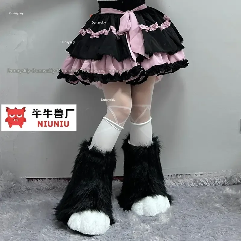 Fursuit Cosplay Paw Shoes Accessories Furry Cosplay Rubbit Cat Boots Cute Fluffy Animal Manga Party Cos Wearable Unisex Costume