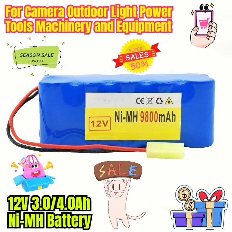 

12V 3.0/4.0Ah Ni-MH Battery for Camera Outdoor Light Power Tools Machinery and Equipment