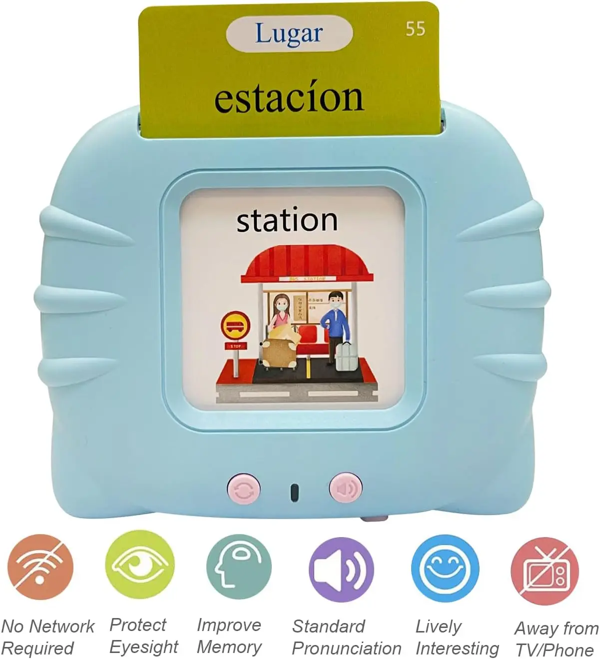 بطاقات فلاش الإنجليزية الإسبانية ثنائية اللغة للأطفال والأطفال الصغار، 255 بطاقة - 510 جوانب تعلم أصوات حروف المفردات الإسبانية، تمتد
