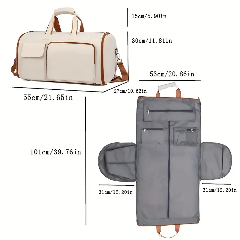 Buylor 2in1 Travel Suit Bag Convertible Garment Bag Wearable Folding Storage Hanging Clothes Bag Crossbody Convertible Backpacks