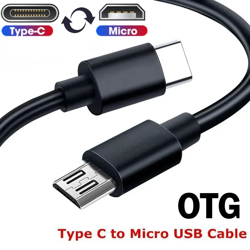 Type C USB-C To Micro USB Adapter Cable For Samsung MacBook Pro Micro B Type-C Cord Male To Male 30cm Fast Charge OTG Data Cable