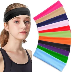 Monocromático Elástico Yoga Headbands para Mulheres, Turbante Esportivo, Sweat Absorb Hair Bands, Fitness Headwrap, Verão Quente