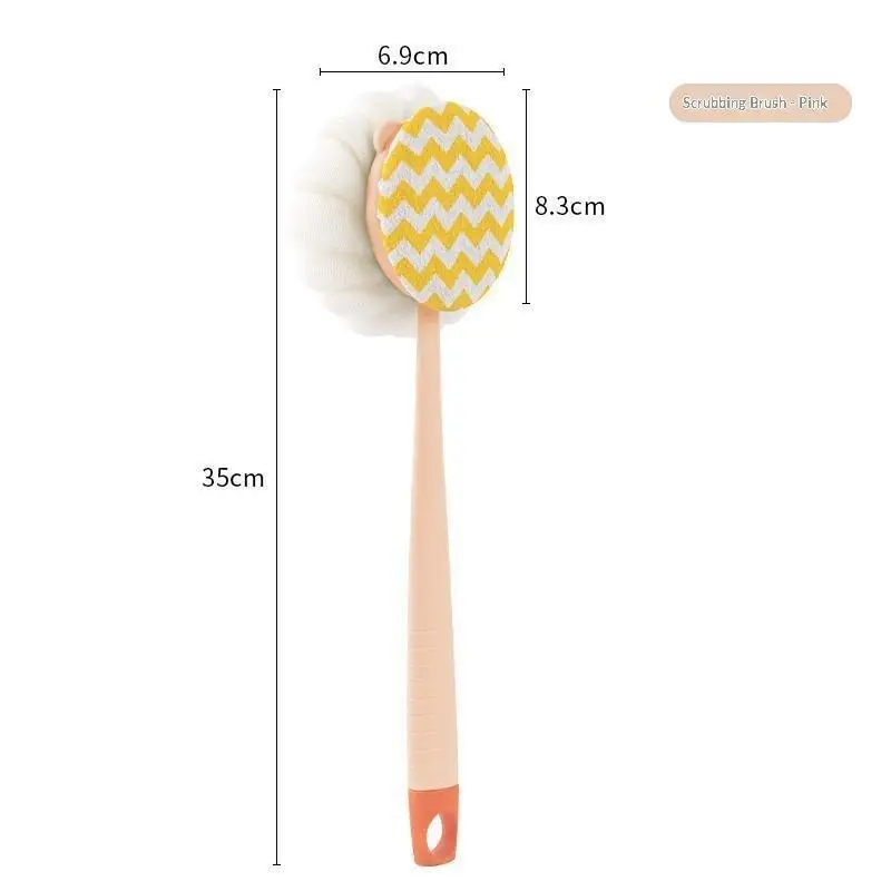 Doppelseitige Badebürste mit langem Griff, weicher Fellbürste, Rückenreibe-Bürste, Peeling-Handtuch, Mehrzweck-Peeling-Werkzeug, 1 Stück – Detail 9