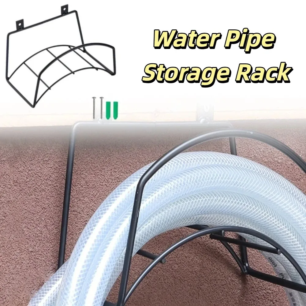

Multifunction Garden Hose Holder Detachable Heavy Duty Wall Mount Bracket Decorative Design Iron Material Water Hose Stand