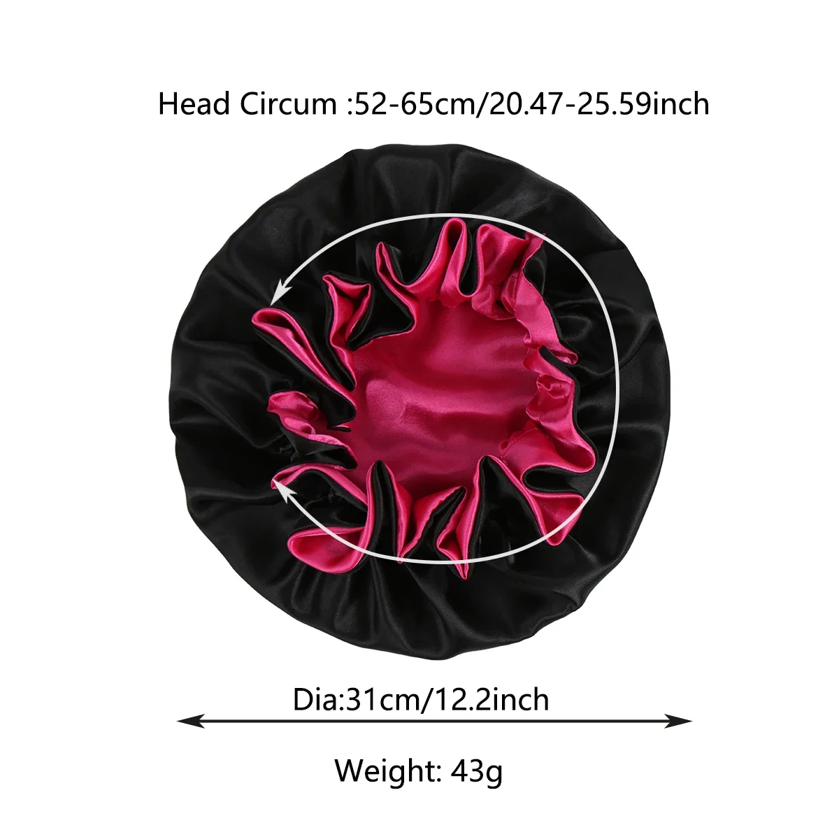 LaceCaps Double couche, Bonnet pour cheveux, peut être porté des deux côtés, tous les hommes et les femmes peuvent porter, 1 pièce