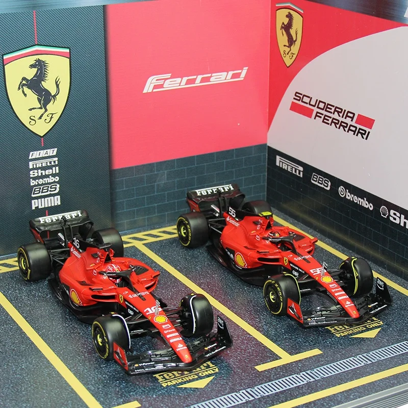 Bburago 1:24 scuderia ferrari team sf23 f1 rennsport legierung automodell #16 charles leclerc #55 carlos sainz formel druckguss spielzeug