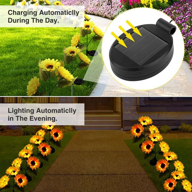 Panel de repuesto de luz LED Solar, tapa de linterna de Panel Solar, accesorios de bombilla, caja de batería, 8 paquetes