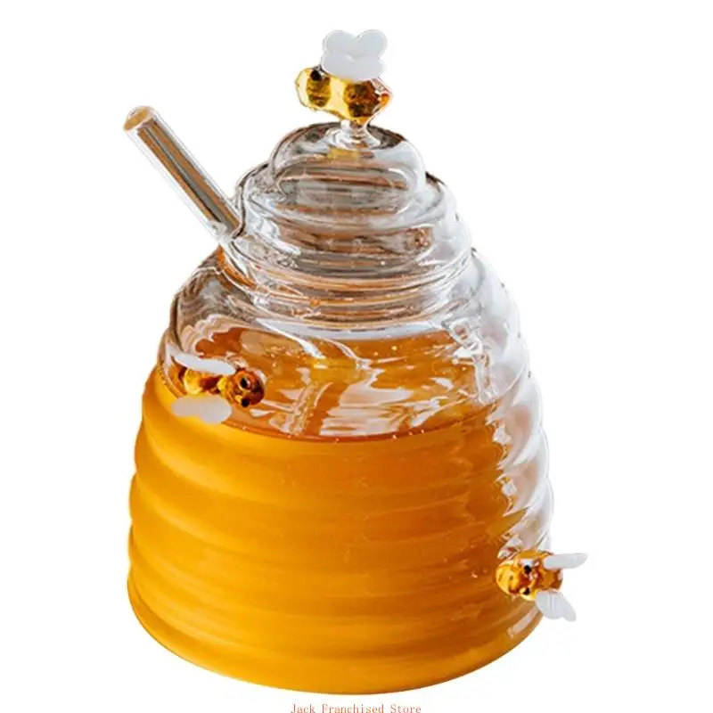 Beehives-shaped Jams Jar Honeys Glass Bottle for Storing and Dispensing