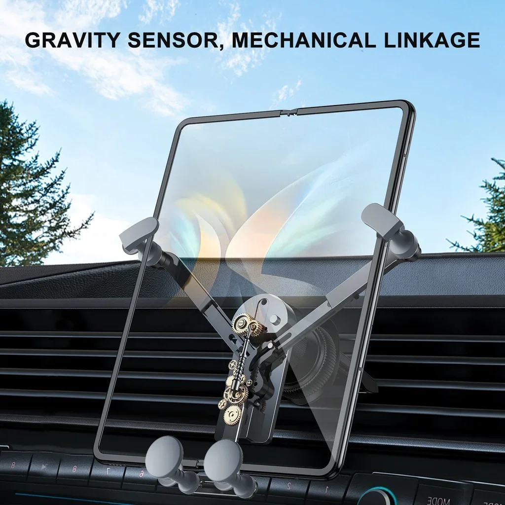 Oatsbasf Z أضعاف 5 سيارة جبل حامل هاتف السيارة لسامسونج غالاكسي Z أضعاف 6 5 4 3 سيارة الجاذبية تنفيس الهواء قاعدة تركيب مزودة بمشبك صالح حافظة سميكة