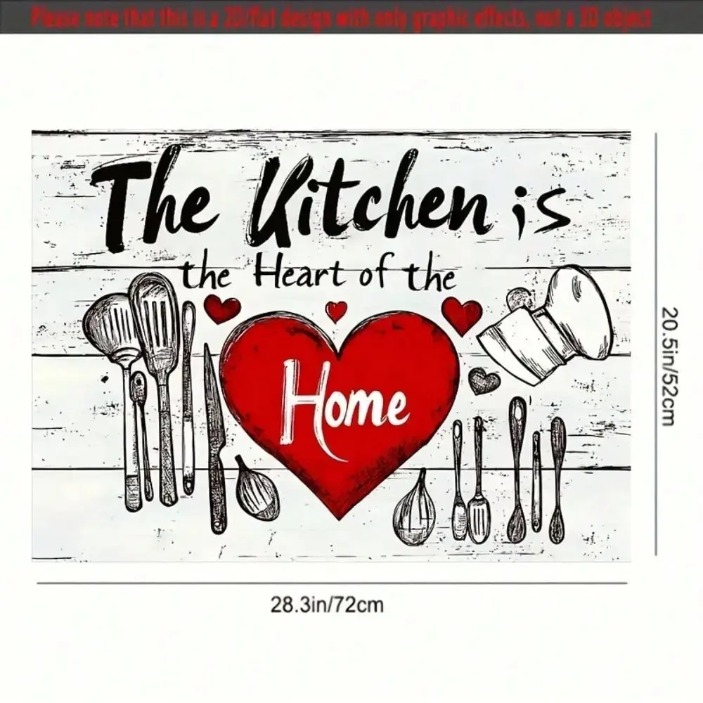 1pc Kitchen Stove Cover Protector - Red Heart Design, Heatproof Polyester, 2D Flat Style For Gas & Electric Stoves, Elegant Home Decor Accessory For Home Chefs & House Parties, Stove Top Protectors, Kitchen Appliance Cover, Playful Kitchenware Design view 7