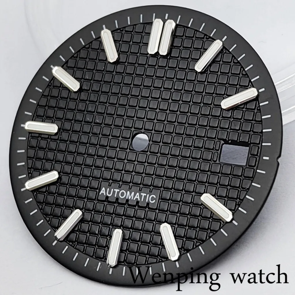 New 31mm Black Watch Dial  Luminous NH35 NH36 ETA 2836 2824 PT5000 2813 3804 Miyota 8215 821A Watches Movement Accessories Parts