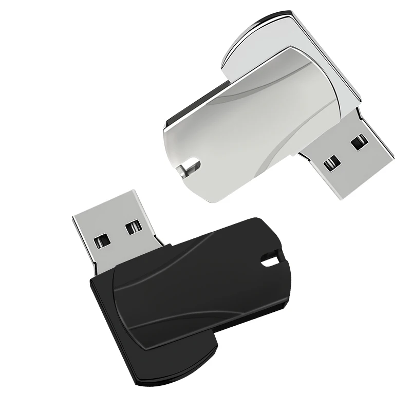 محرك فلاش USB معدني 64 جيجابايت محرك القلم USB 2.0 عصا ذاكرة عالية السرعة عصا USB دوارة على الكمبيوتر أو مفتاح السيارة للسيارات