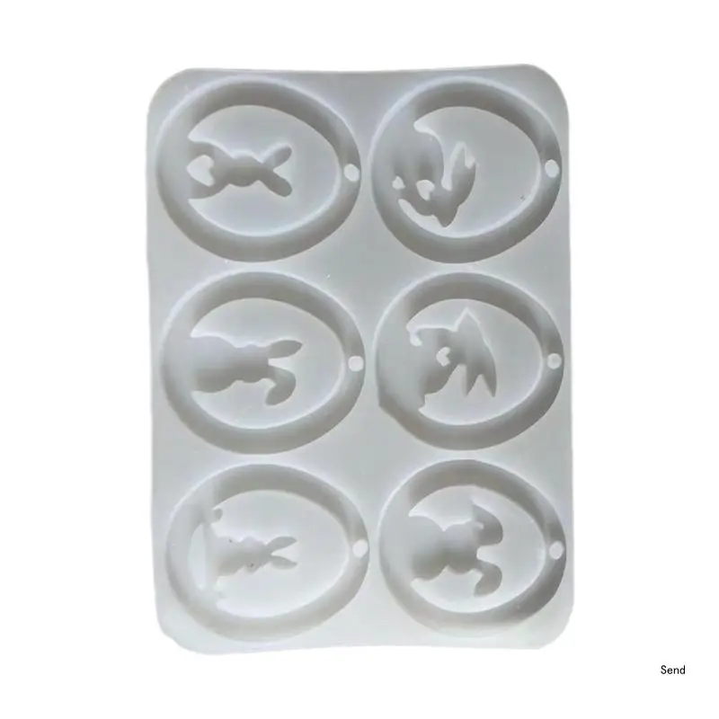 Flexible Crystal Droplet Silicone Mold Practical Easter Rabbit Pendants Moulds