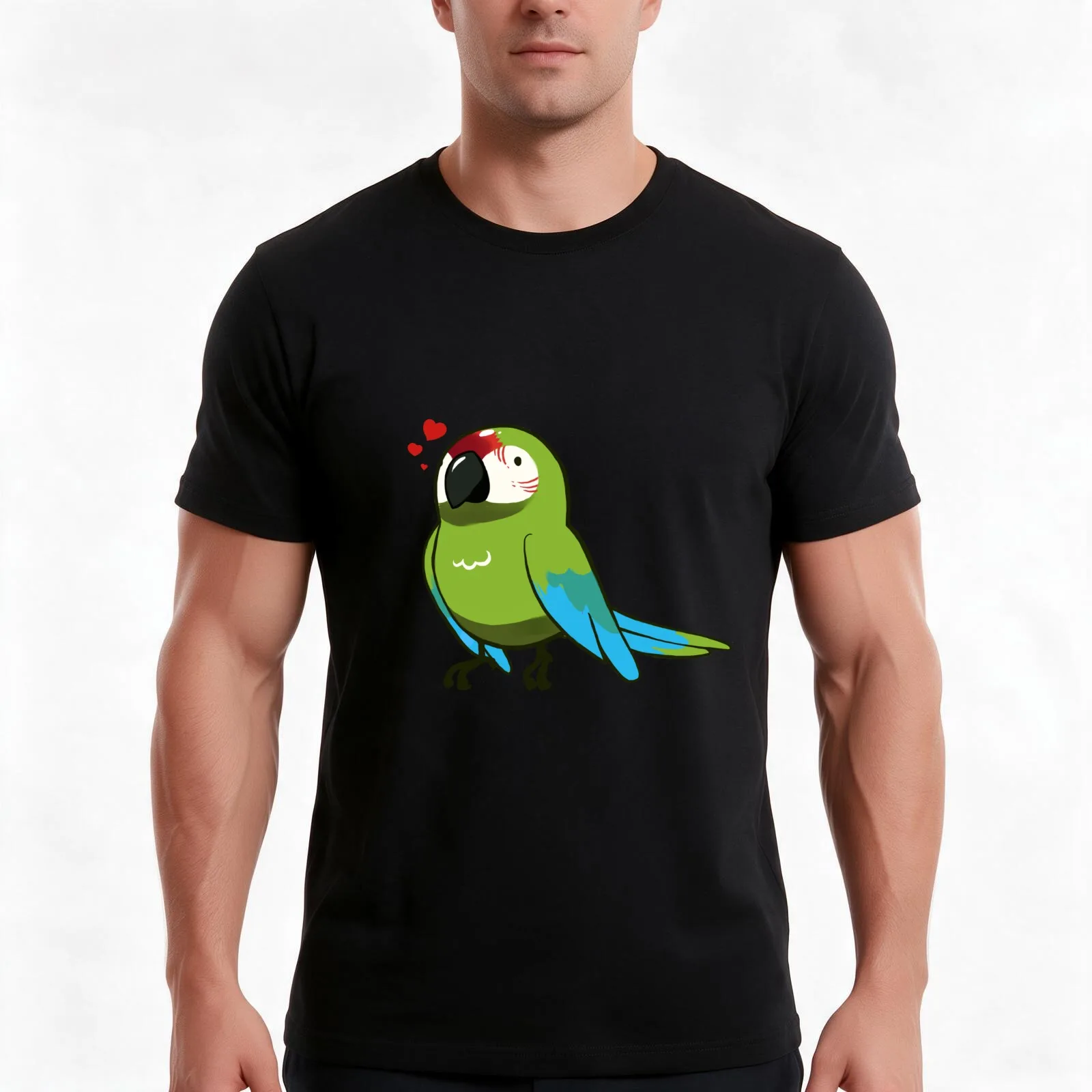 Macaw 2 T-Shirt Summer Casual Cotton Tee Oversized Streetwear Tops Vintage Graphic Print Loose Fit Short Sleeve 100% Cotton