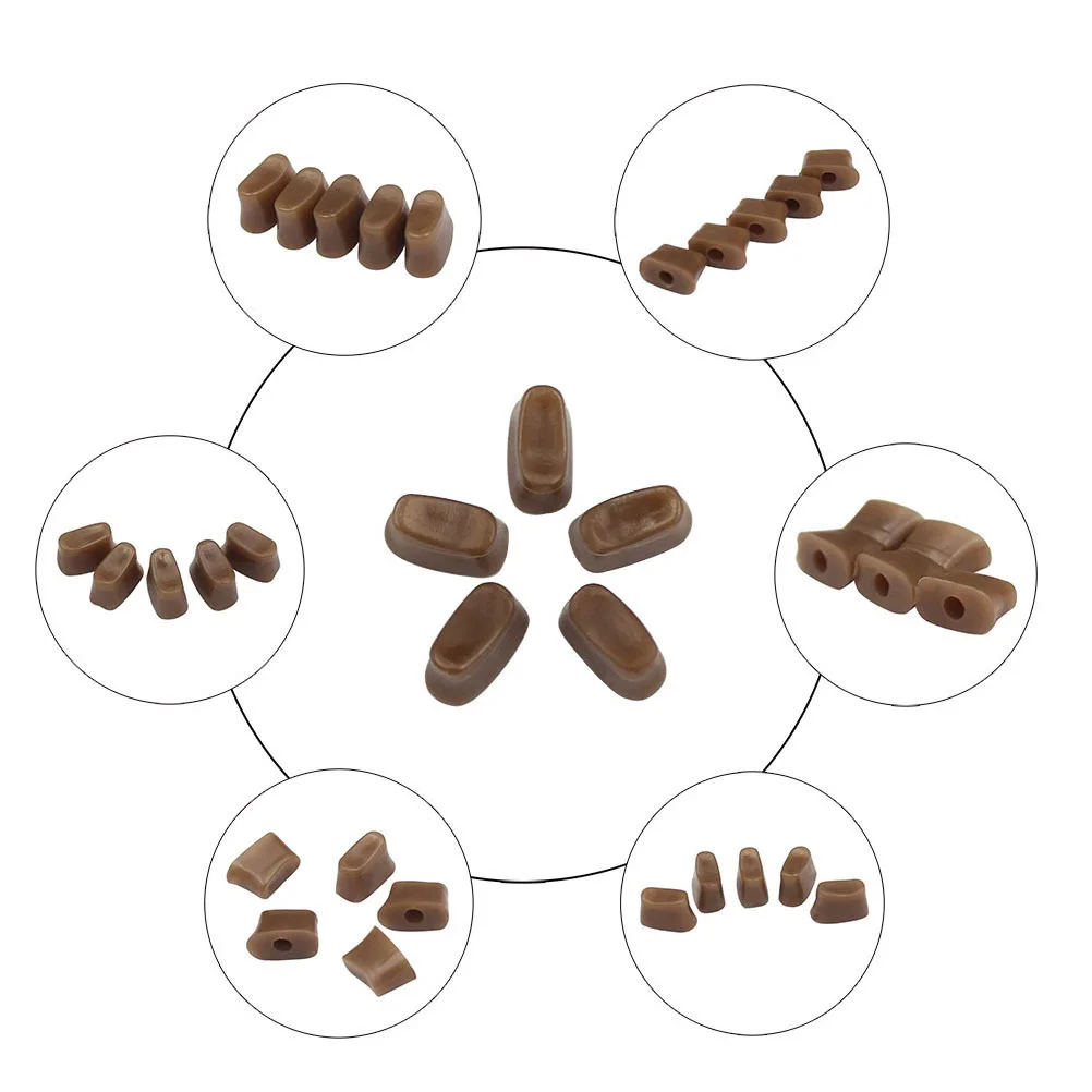 Almohadillas silenciosas para flauta, Material coloide, tamaño pequeño, fácil de limpiar, accesorios portátiles, esteras de ladrillos de práctica larga, 5 uds.