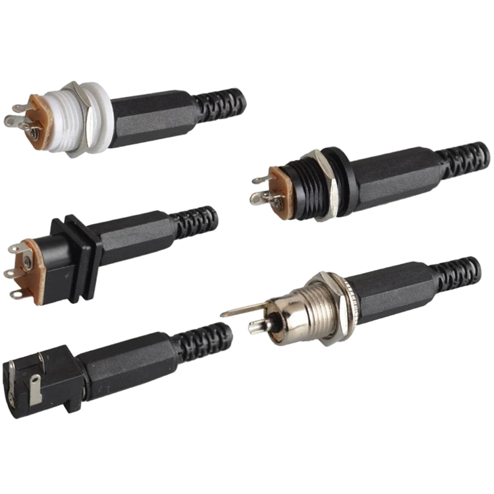 

10PCS DC Power Socket 5.5x2.1mm Connectors DC Power Plug Male Female Jack Socket Nut Panel Mount DC Power Adapter Connector