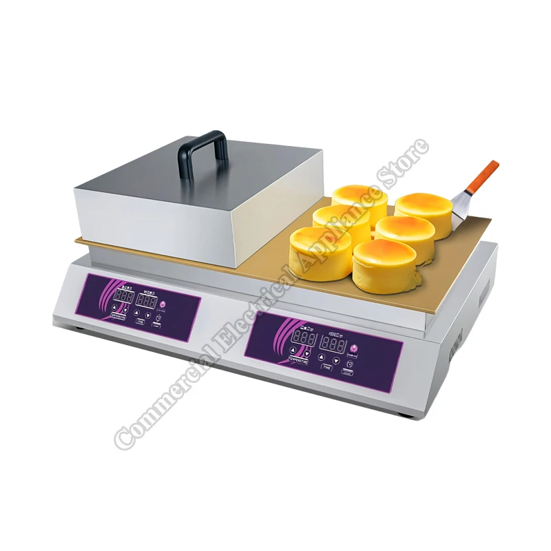 

Машина Soufflé Коммерческая двуглавая машина для жарки кексов Цифровая Интернет Автоматический контроль температуры Электрическая машина для кексов