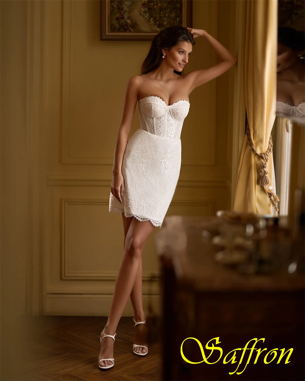 تخصيص مزاجه الأورجانزا الخامس الرقبة مساء اللباس رشيقة طويلة الأكمام فساتين حفلة موسيقية أزياء الزهور فساتين المناسبات الخاصة