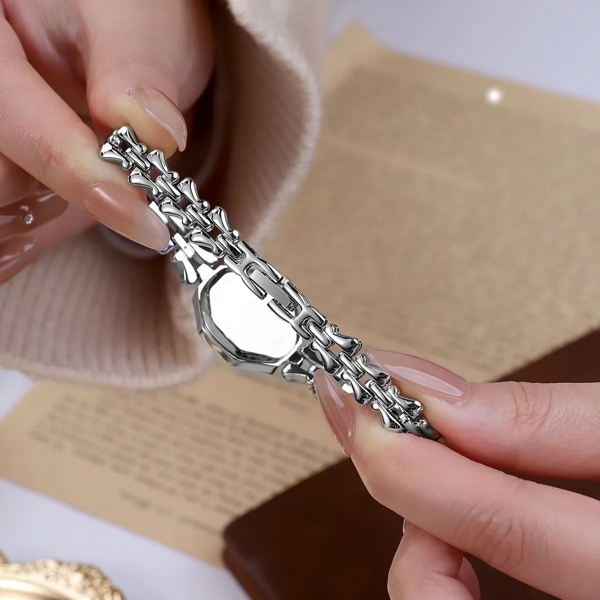 UTHAI CQ375 Moda Feminina relógio retro pulseira relógio octogonal relógio de quartzo luz relógio de luxo presente, relógios para mulher