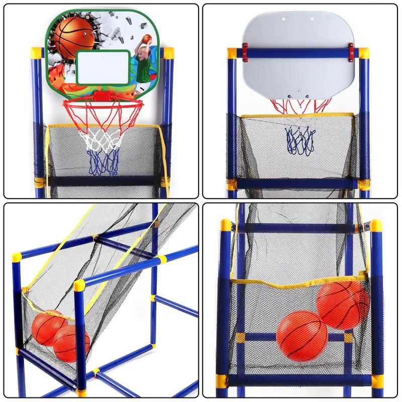 Máquina de tiro de baloncesto para interiores, juego de baloncesto Arcade portátil para niños, conjunto de juegos deportivos, juguete de entrenamiento de baloncesto para niños