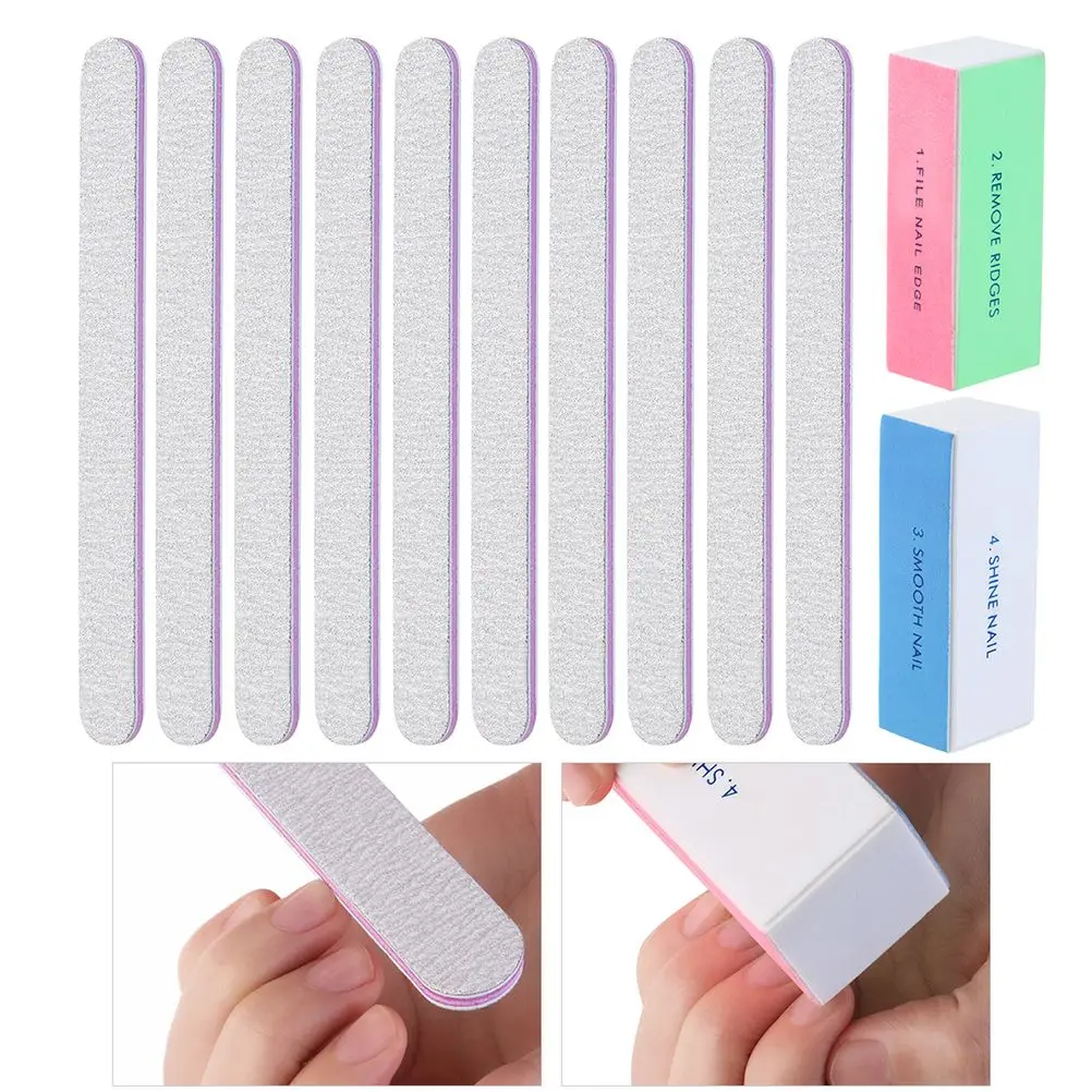 

2pcs Nail Files S Blocks for Nail Polish Shaping Manicure Tools Board Gel Kits