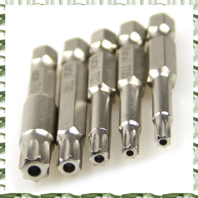 Professional Tool 7-Pointed Hole Phillips Screwdriver Bit TT20 TT25 TT27 TT40 TT45 5 Pieces Hexagonal Handle Seven-Pointed Star