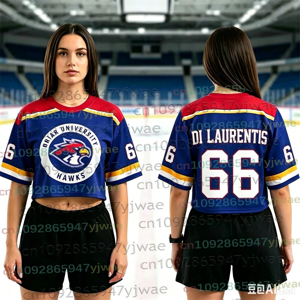 Off-Campus Briar University Hockey-Trikot Graham 44 22 DI LAURENTIS 66 Sport Casual T-Shirt Herren Damen Trikot Top Crop Tee Top – Detail 6