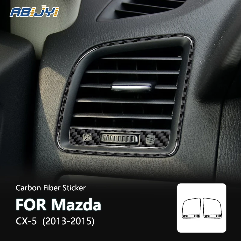 

For Mazda CX-5 2013 2014 2015 Accessories Carbon Fiber Style Interior Left Right Vents Trim Cover Trim Sticker Decoration