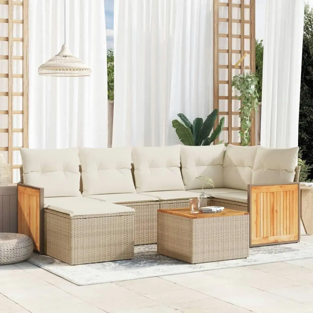 

Cozy Beige Garden Sofa Set Outdoor Furniture Cushioned Seating for Patio Backyard Relaxation