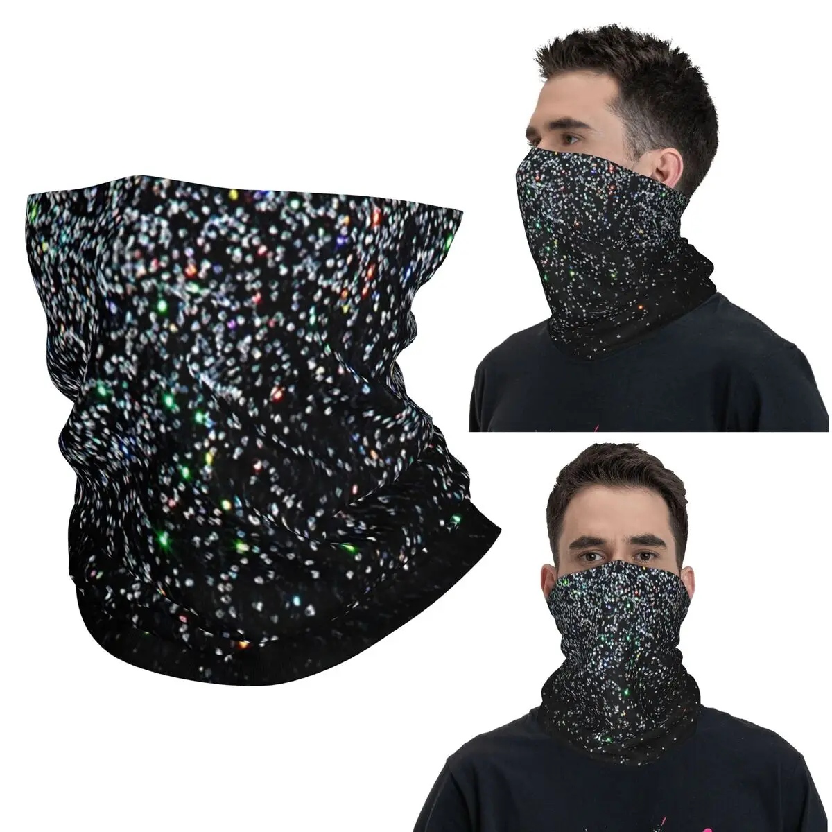 

Черная, серебряная блестящая бандана, гетры с принтом, маска, шарф, многофункциональный головной убор, походная рыбалка для мужчин, женщин, взрослых