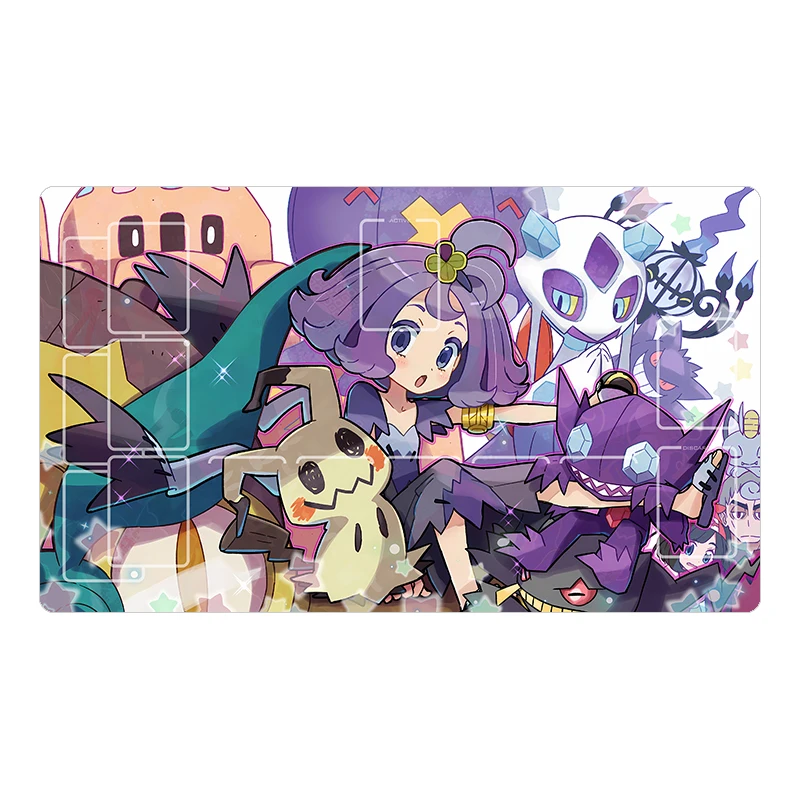 60*35*0.2cm PTCG Dedicated GAME Card Mat Battle Marnie Iono Charizard Mewtwo Gift Toy Anime Table Mat