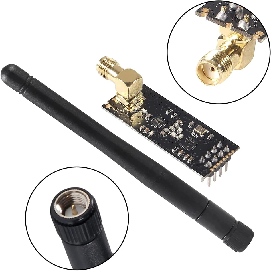 Imagem -05 - Lna rf Transceptor com Antena Sma 2.4 Ghz 1100m Mais Nrf24l01 Módulo sem Fio com Adaptador de Fuga 3.3v Regulador Nrf24l01 Mais pa +