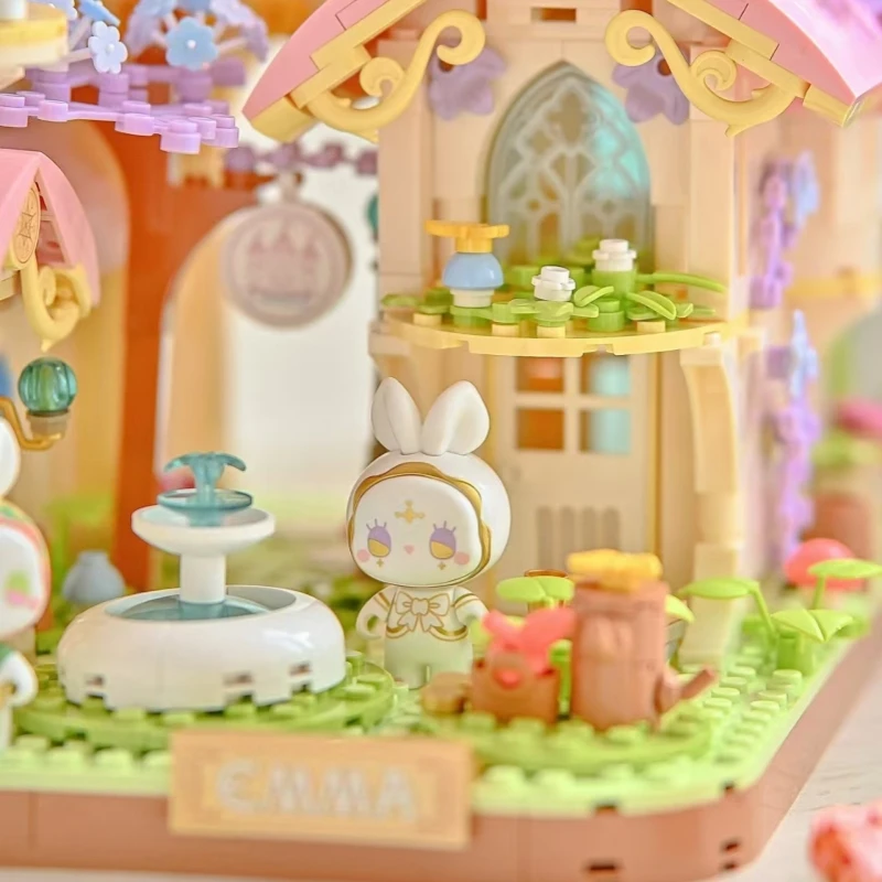 EMMA سيكريت فورست سلسلة اللبنات حلم القلعة الربط نموذج المفروشات المنزلية ألعاب تعليمية هدية عيد الميلاد