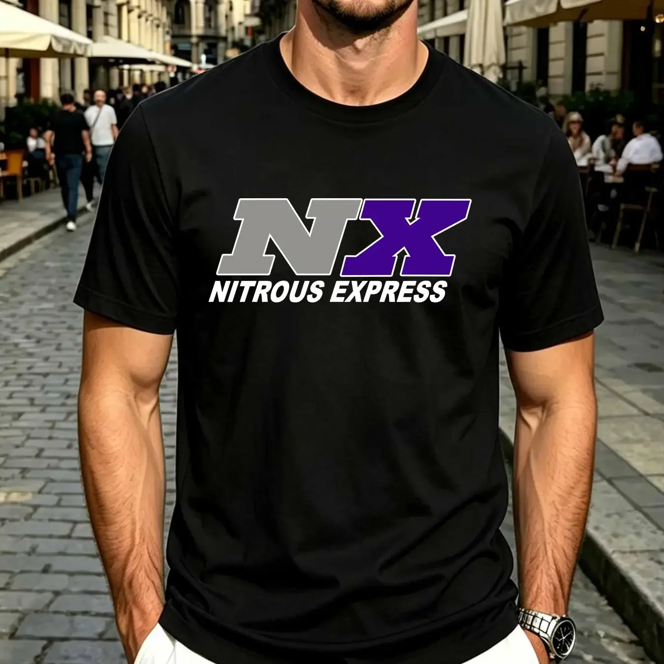 washed T Shirt NX Nitrous Express System Logo Men's Black Size S 5XL vintage Washed fashion Top For Everyday Wear Soft Slightly