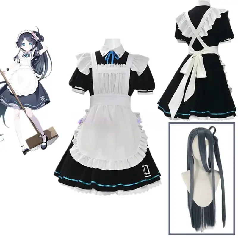 Game Blue Archive Anime Tendou Arisu Cosplay Costume Wig French Maid Lolita Skirt Woman Kawaii Sexy Carnival Halloween Suit