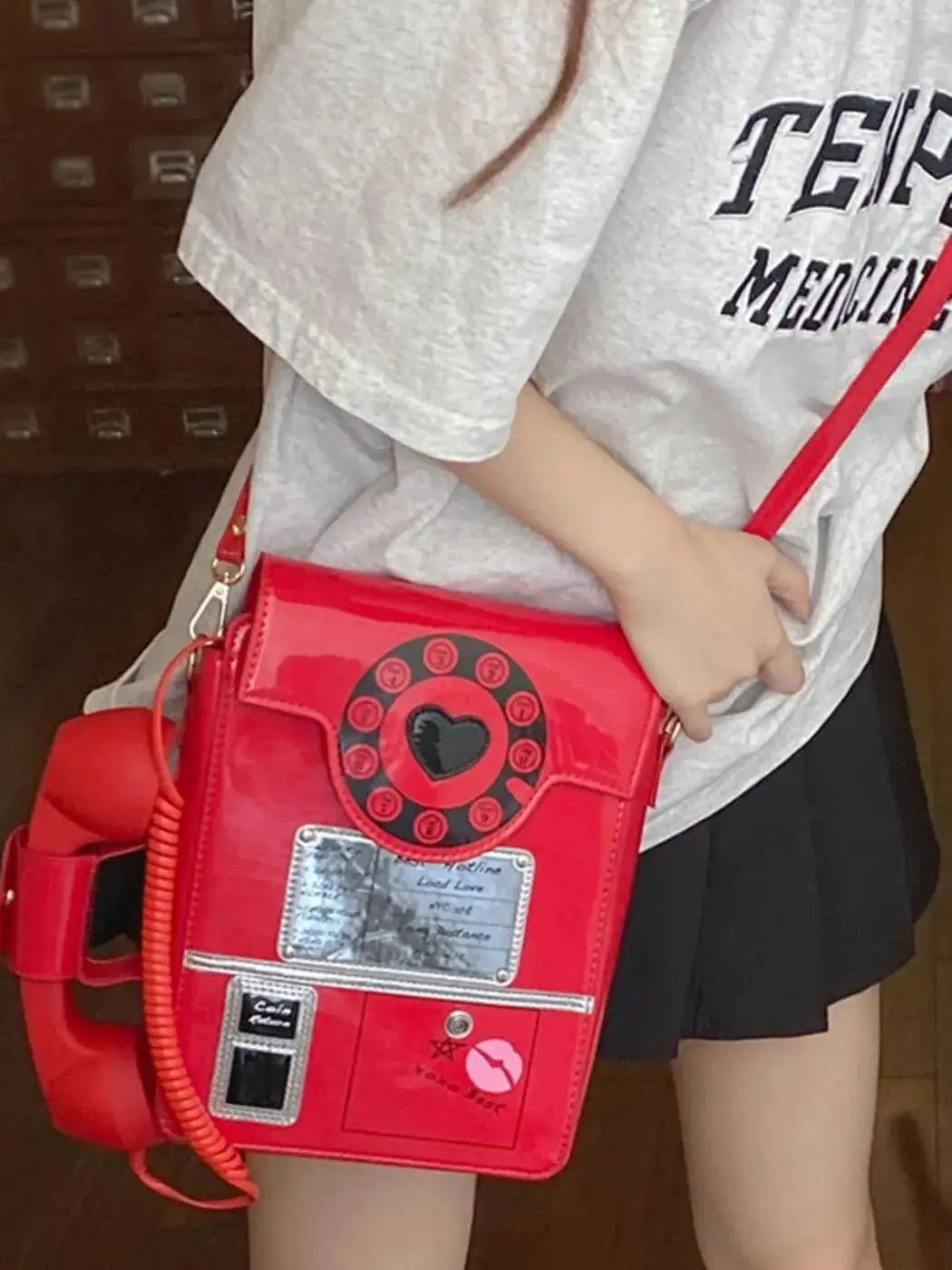 

Bloom Retro Telephone Shaped Handbags Women Vintage Phone Top-Handle Shoulder Crossbody Ladies Y2k Grunge Messenger Bag