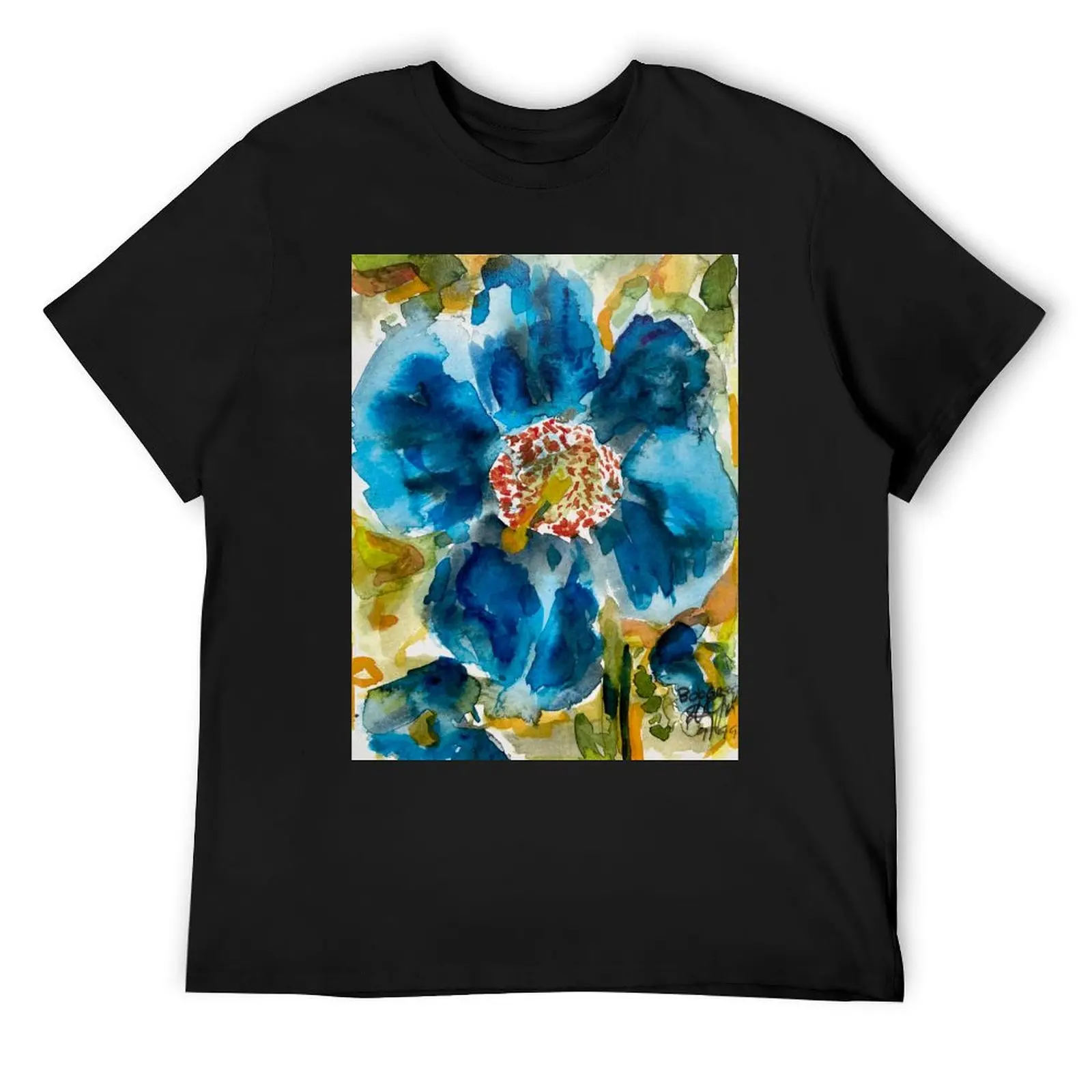 

Blue Hibiscus T-Shirt vintage anime shirt summer clothes blanks vintage graphic tee mens t shirt