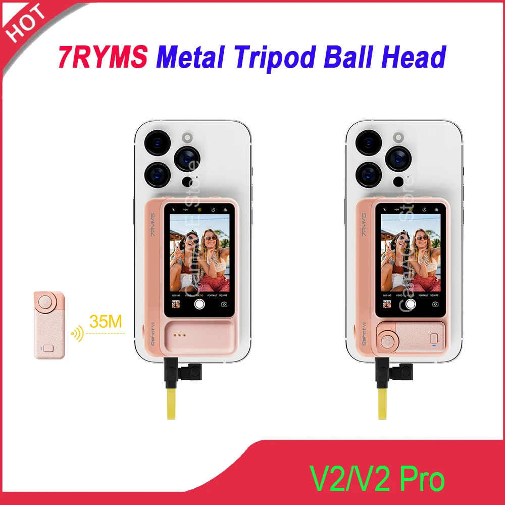 

7RYMS Qshot V2/V2 Pro Проводной/Беспроводной монитор для телефона с магнитным креплением, 3.1-дюймовый IPS-дисплей 480*800, беспроводной фотоэкран