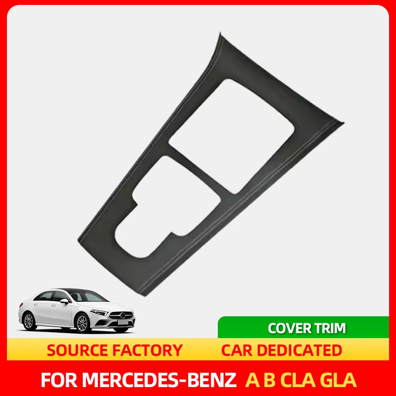 

Внутренние наклейки на центральную консоль автомобиля, кожаный стиль, крышка панели, рамка для Mercedes Benz A B CLA GLA GLB Class W177 W24
