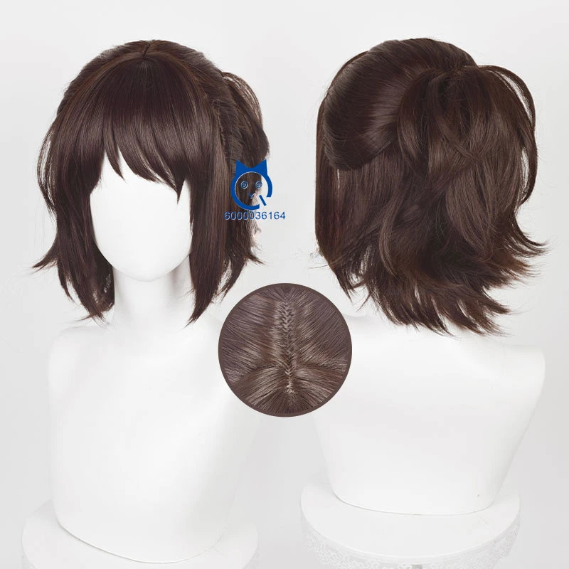 

Atttack on Tiitan Anime Hange Zoe Hot Sale Cosplay Dark Brown 35cm Short Wig Heat Resistant Synthetic Hair for Party Comic Con