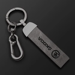 Genuine Leather Car Keychain Men Women Keyring Gift Accessories For Skoda Octavia 2 A5 A7 Superb Rapid Yeti Kodiaq Fabia A7 2022