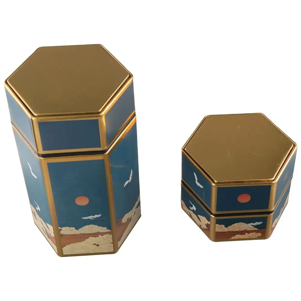 

Portable 1Pcs Tea Set Accessories Tea Storage Container Hexagonal Empty Tea Storage Tank Tea Organizer Tea Box Tea Pot
