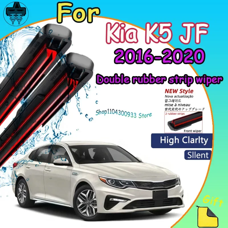 

2 пары передних дворников для Kia K5 JF 2016-2020, дворники для лобового стекла со стороны водителя и пассажира, прямое крепление, простая установка.