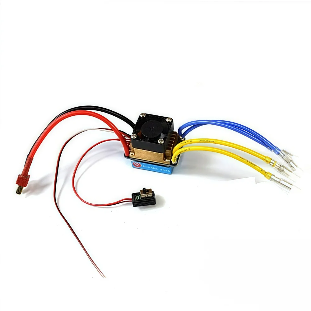 FATJAY 480A Brushed ESC Dual-motor Water Cooling One-to-two Electronic Speed Controller for RC Boat RC Car